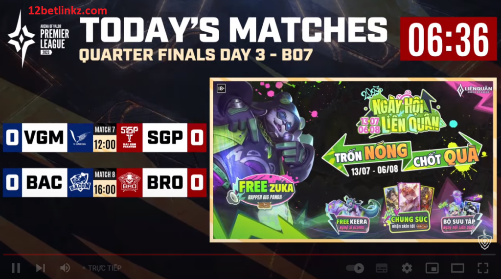 Lịch thi đấu Quốc Tế APL 2023 Tứ Kết ngày 15/07/2023